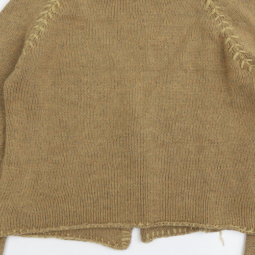 Per Una Womens Beige V-Neck Silk Cardigan Jumper Size L