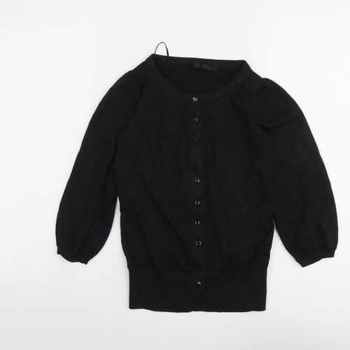 River Island Womens Black Round Neck Viscose Cardigan Jumper Size 10