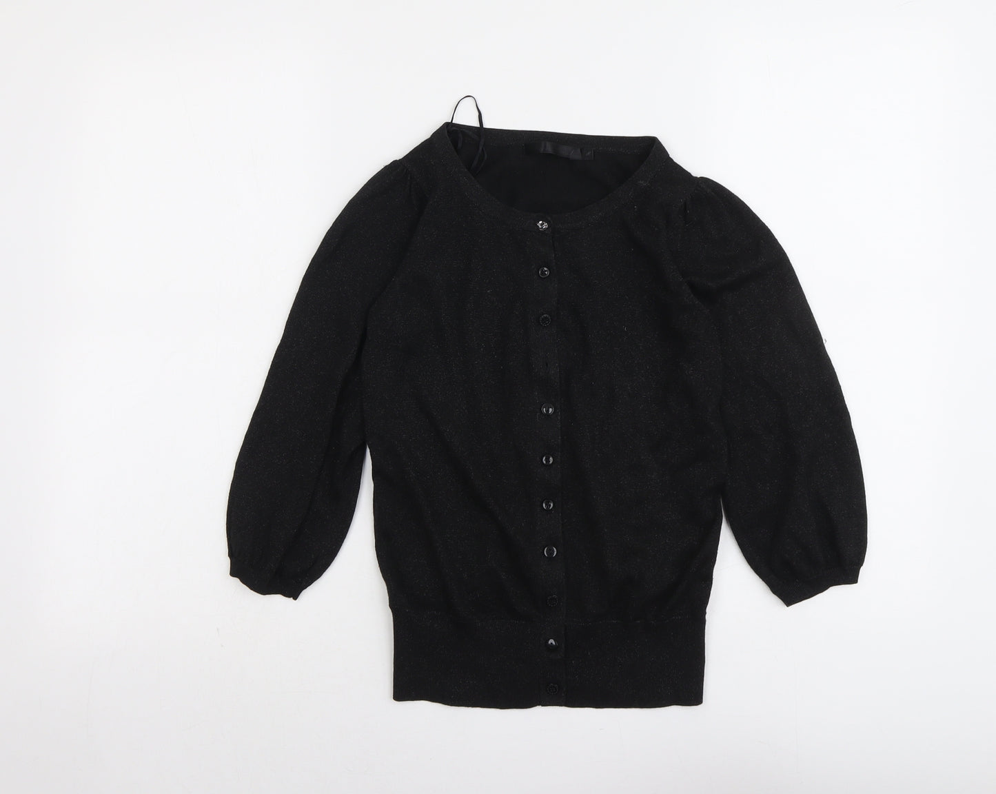River Island Womens Black Round Neck Viscose Cardigan Jumper Size 10