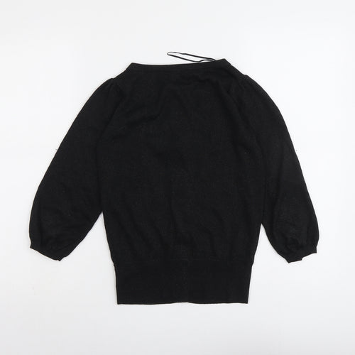River Island Womens Black Round Neck Viscose Cardigan Jumper Size 10