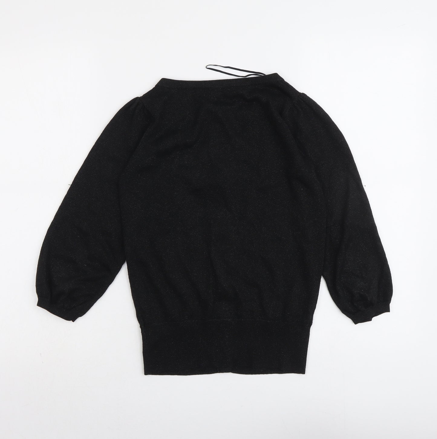River Island Womens Black Round Neck Viscose Cardigan Jumper Size 10