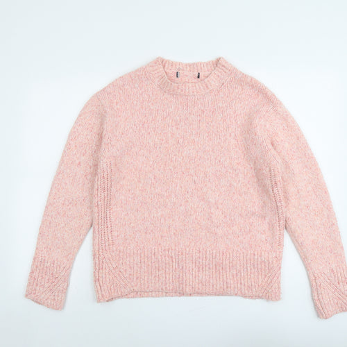Marks and Spencer Womens Pink Round Neck Acrylic Pullover Jumper Size M