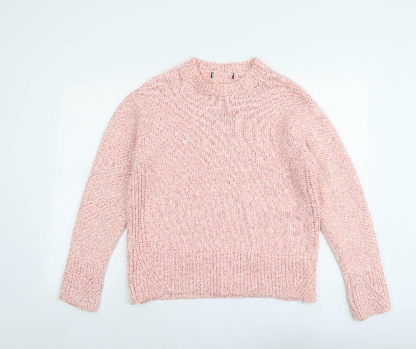 Marks and Spencer Womens Pink Round Neck Acrylic Pullover Jumper Size M