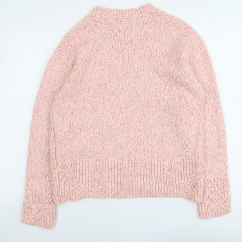 Marks and Spencer Womens Pink Round Neck Acrylic Pullover Jumper Size M