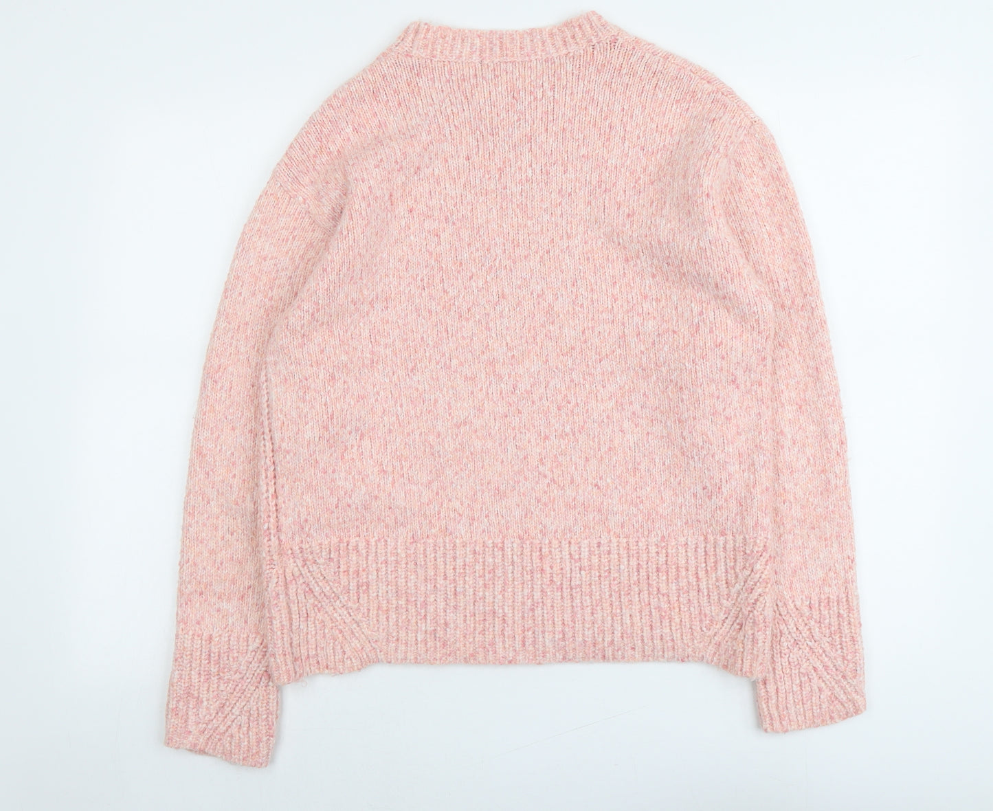 Marks and Spencer Womens Pink Round Neck Acrylic Pullover Jumper Size M