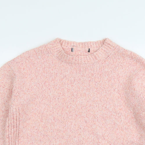 Marks and Spencer Womens Pink Round Neck Acrylic Pullover Jumper Size M