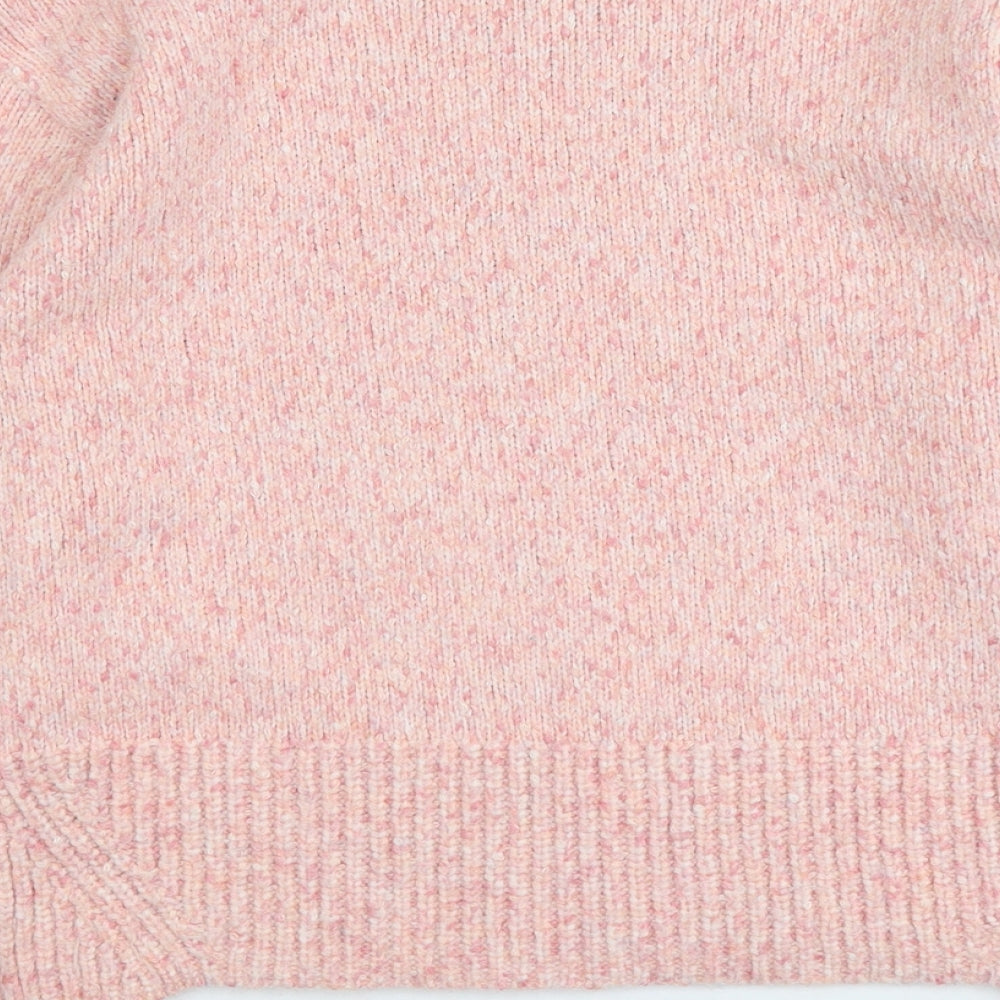 Marks and Spencer Womens Pink Round Neck Acrylic Pullover Jumper Size M