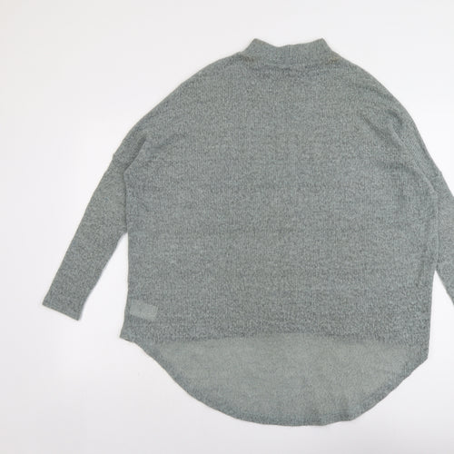 Light Before Dark Womens Green Mock Neck Acrylic Pullover Jumper Size S