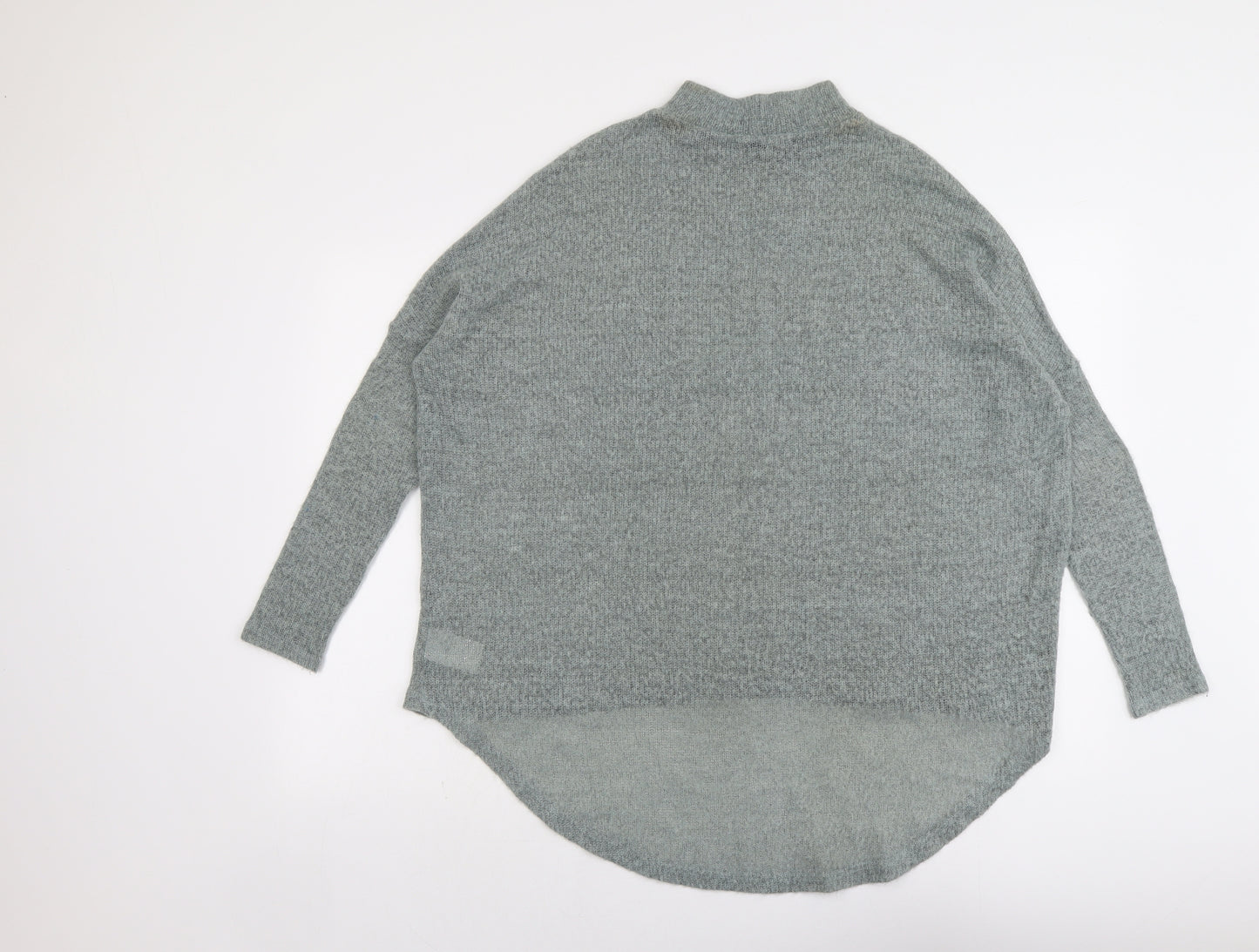 Light Before Dark Womens Green Mock Neck Acrylic Pullover Jumper Size S