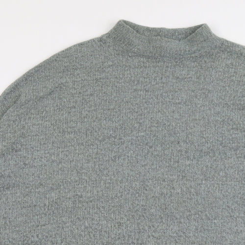 Light Before Dark Womens Green Mock Neck Acrylic Pullover Jumper Size S