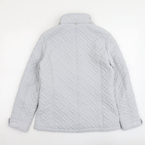 EWM Womens Grey Quilted Jacket Size 10 Zip