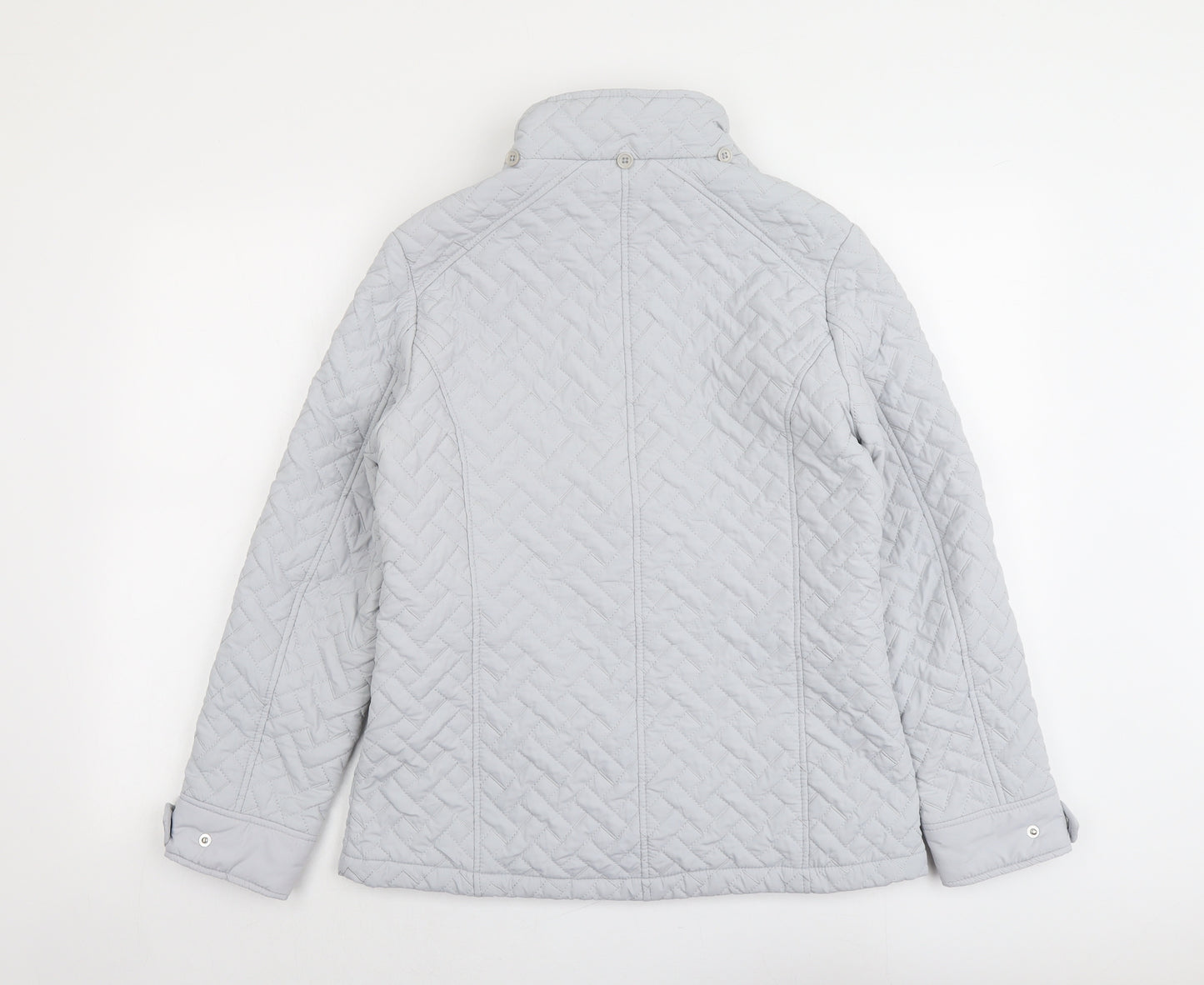 EWM Womens Grey Quilted Jacket Size 10 Zip