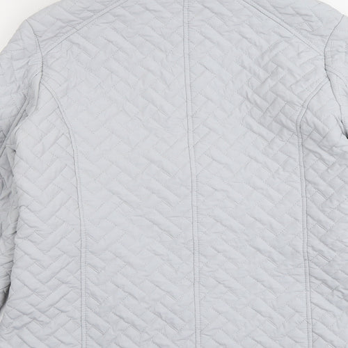 EWM Womens Grey Quilted Jacket Size 10 Zip