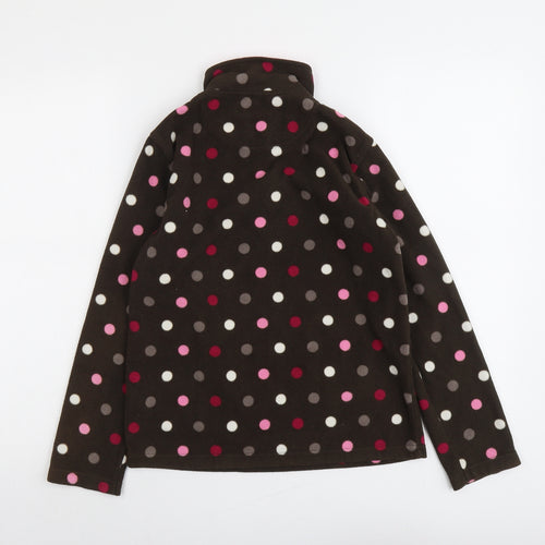 Peter Storm Girls Brown Polka Dot Polyester Pullover Sweatshirt Size 11-12 Years Zip