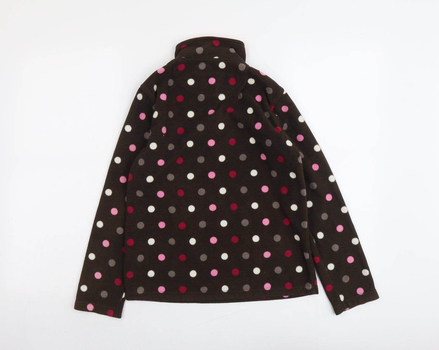 Peter Storm Girls Brown Polka Dot Polyester Pullover Sweatshirt Size 11-12 Years Zip