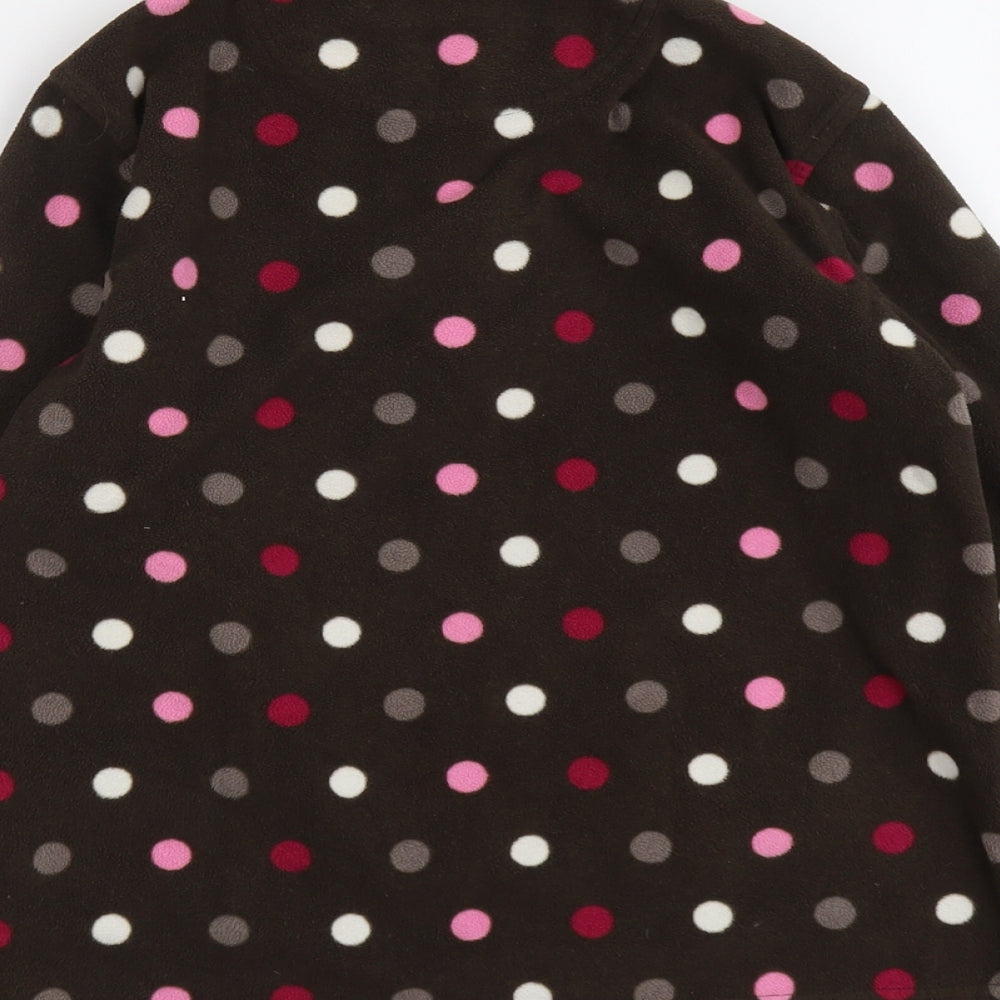 Peter Storm Girls Brown Polka Dot Polyester Pullover Sweatshirt Size 11-12 Years Zip