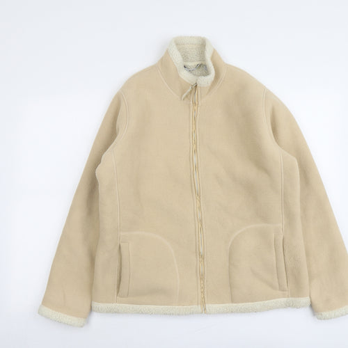 EWM Womens Beige Jacket Size 12 Zip