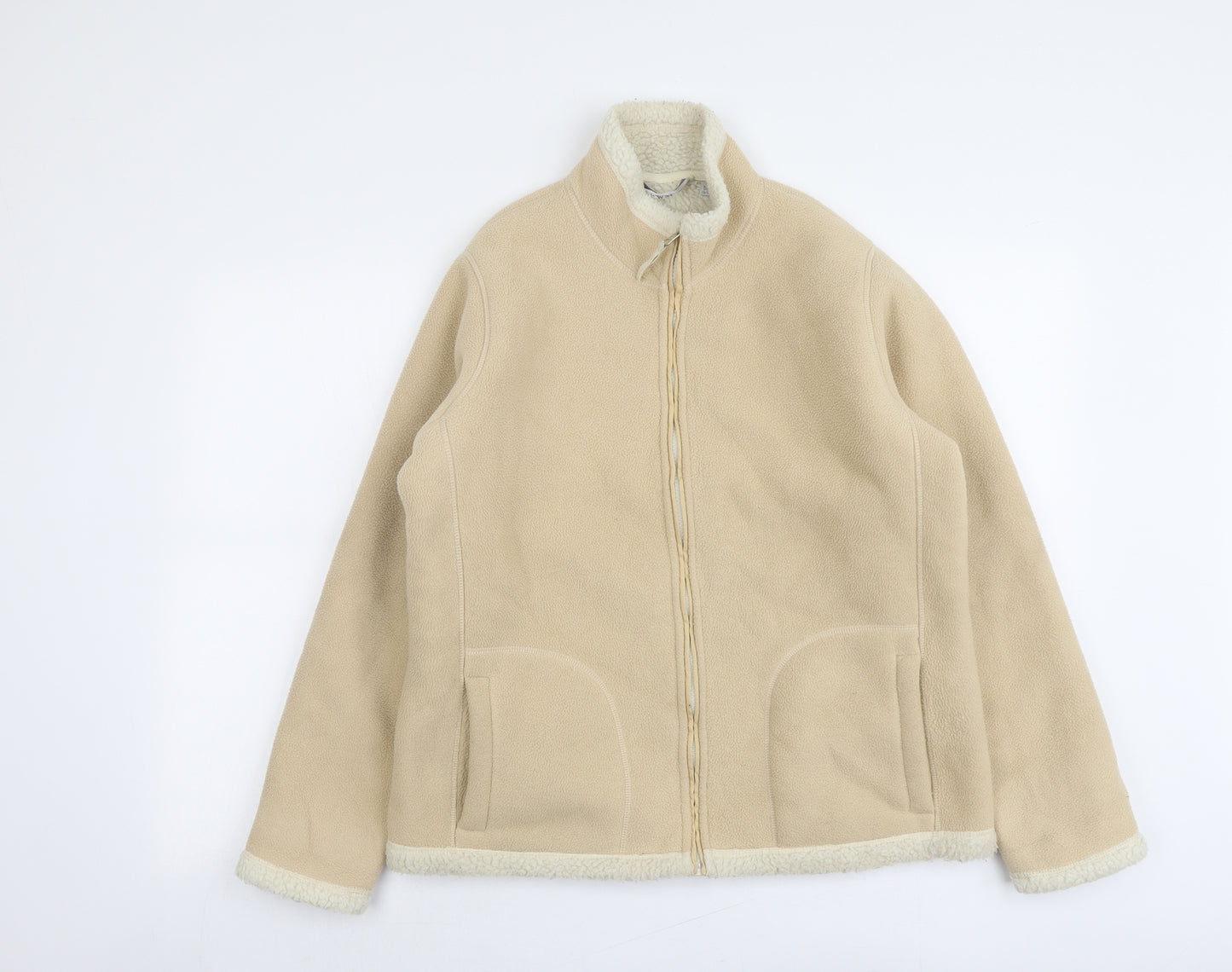 EWM Womens Beige Jacket Size 12 Zip