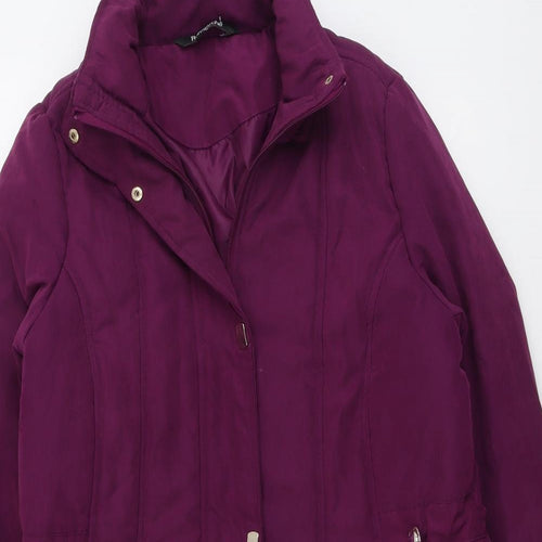 Bonmarché Womens Purple Jacket Size 12 Zip