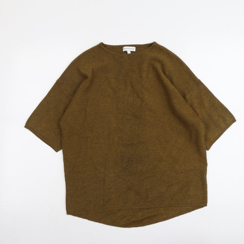 Warehouse Womens Brown Round Neck Viscose Pullover Jumper Size 6
