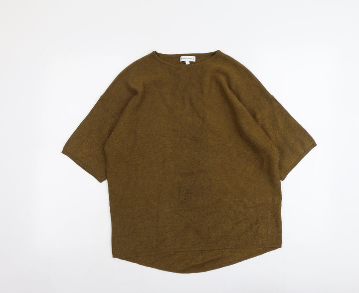 Warehouse Womens Brown Round Neck Viscose Pullover Jumper Size 6