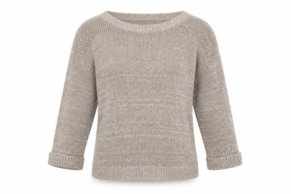 Front view of Wallis women’s beige boat neck acrylic jumper, size M