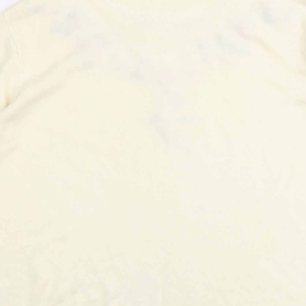 Berkertex Womens Ivory Round Neck Floral Acrylic Pullover Jumper Size 18