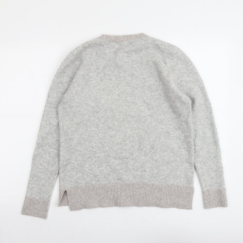 NEXT Womens Grey Round Neck Acrylic Pullover Jumper Size 10 - Reindeer Christmas