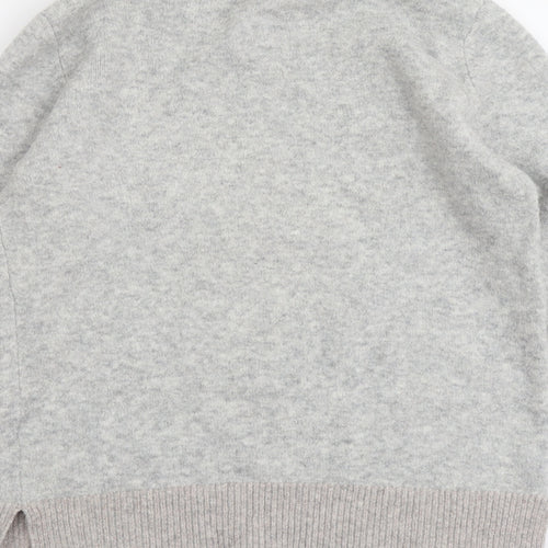 NEXT Womens Grey Round Neck Acrylic Pullover Jumper Size 10 - Reindeer Christmas
