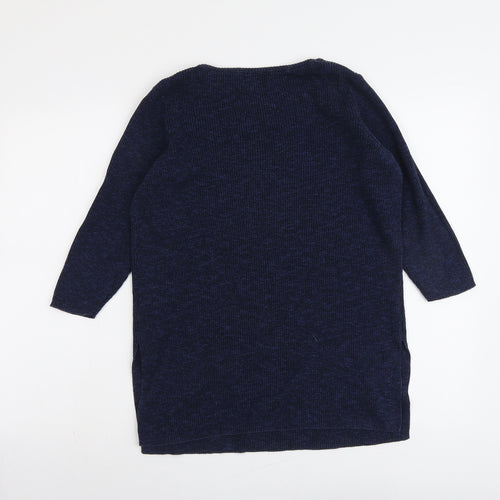 New Look Womens Blue Round Neck Cotton Pullover Jumper Size 10