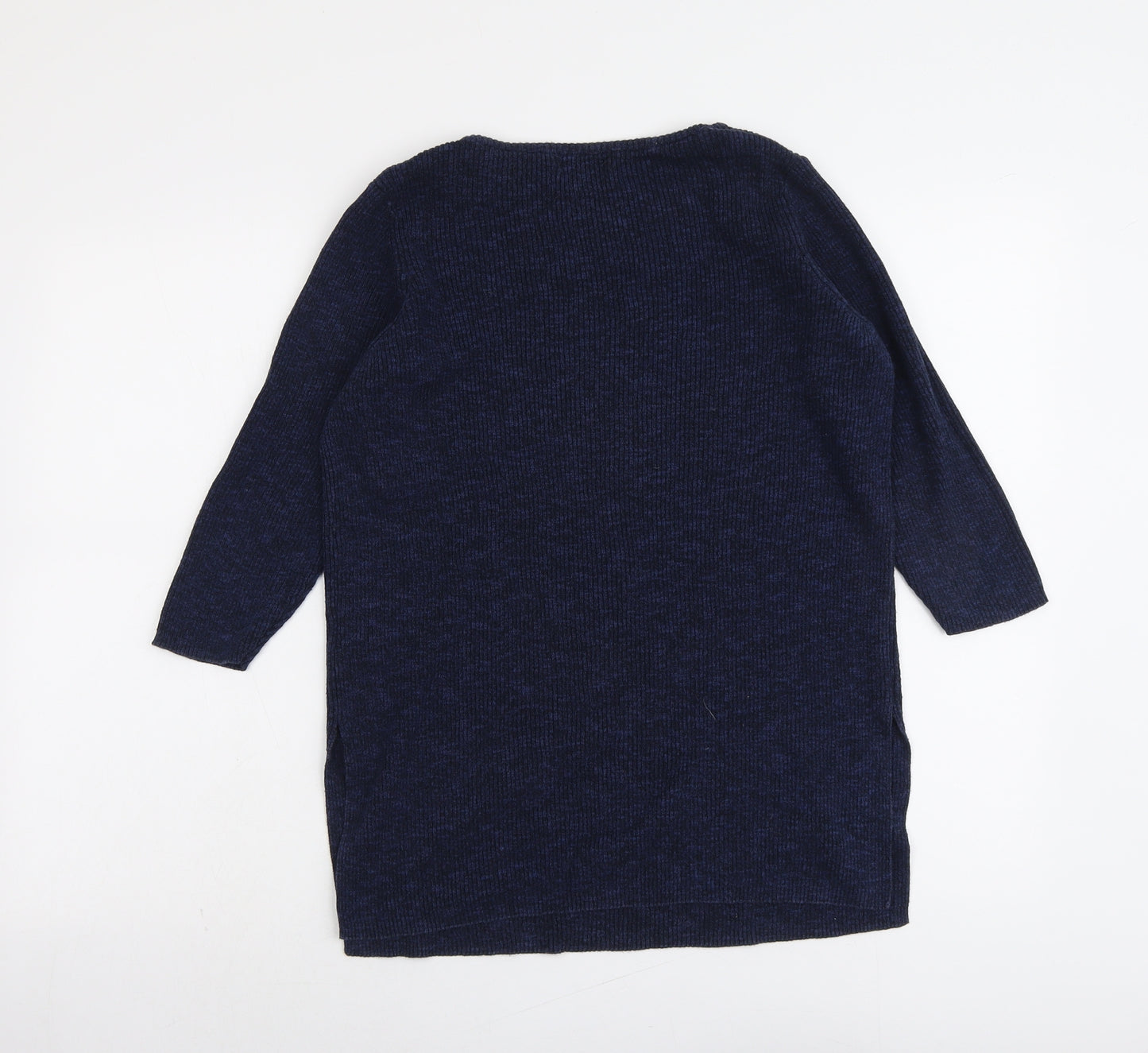 New Look Womens Blue Round Neck Cotton Pullover Jumper Size 10