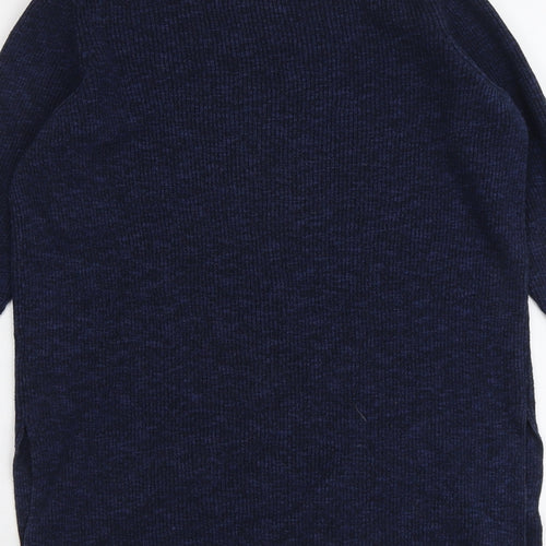 New Look Womens Blue Round Neck Cotton Pullover Jumper Size 10