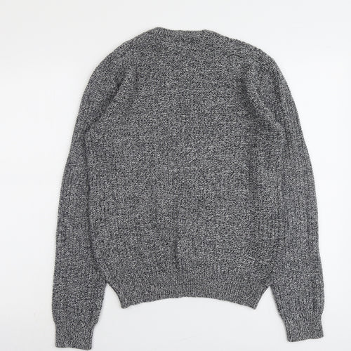 Twisted Soul Womens Grey Round Neck Acrylic Pullover Jumper Size S