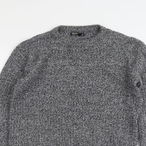 Twisted Soul Womens Grey Round Neck Acrylic Pullover Jumper Size S