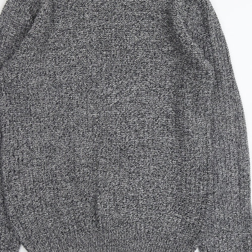 Twisted Soul Womens Grey Round Neck Acrylic Pullover Jumper Size S