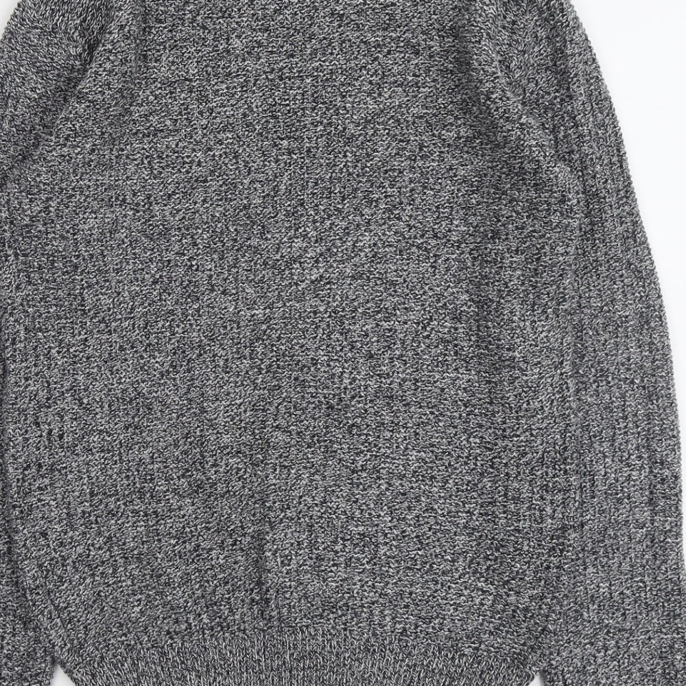 Twisted Soul Womens Grey Round Neck Acrylic Pullover Jumper Size S