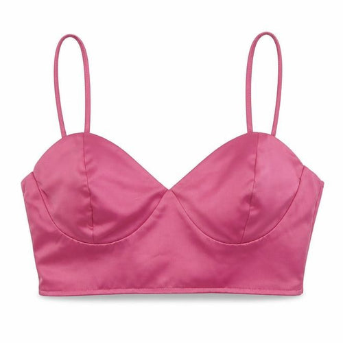 Nasty Gal Womens Pink Polyester Cropped Tank Size 8 Sweetheart