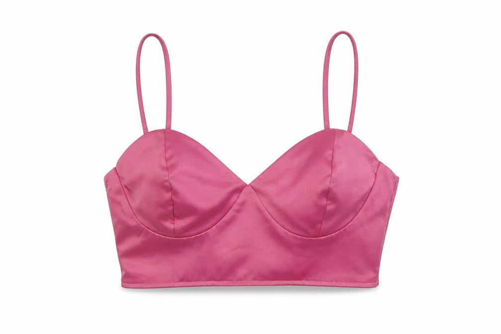 Nasty Gal Womens Pink Polyester Cropped Tank Size 8 Sweetheart