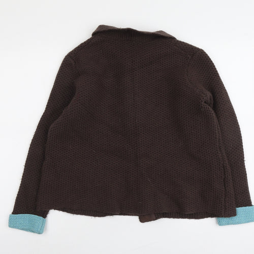 Boden Womens Brown Collared Wool Cardigan Jumper Size 20