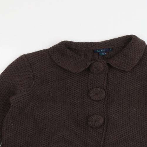 Boden Womens Brown Collared Wool Cardigan Jumper Size 20