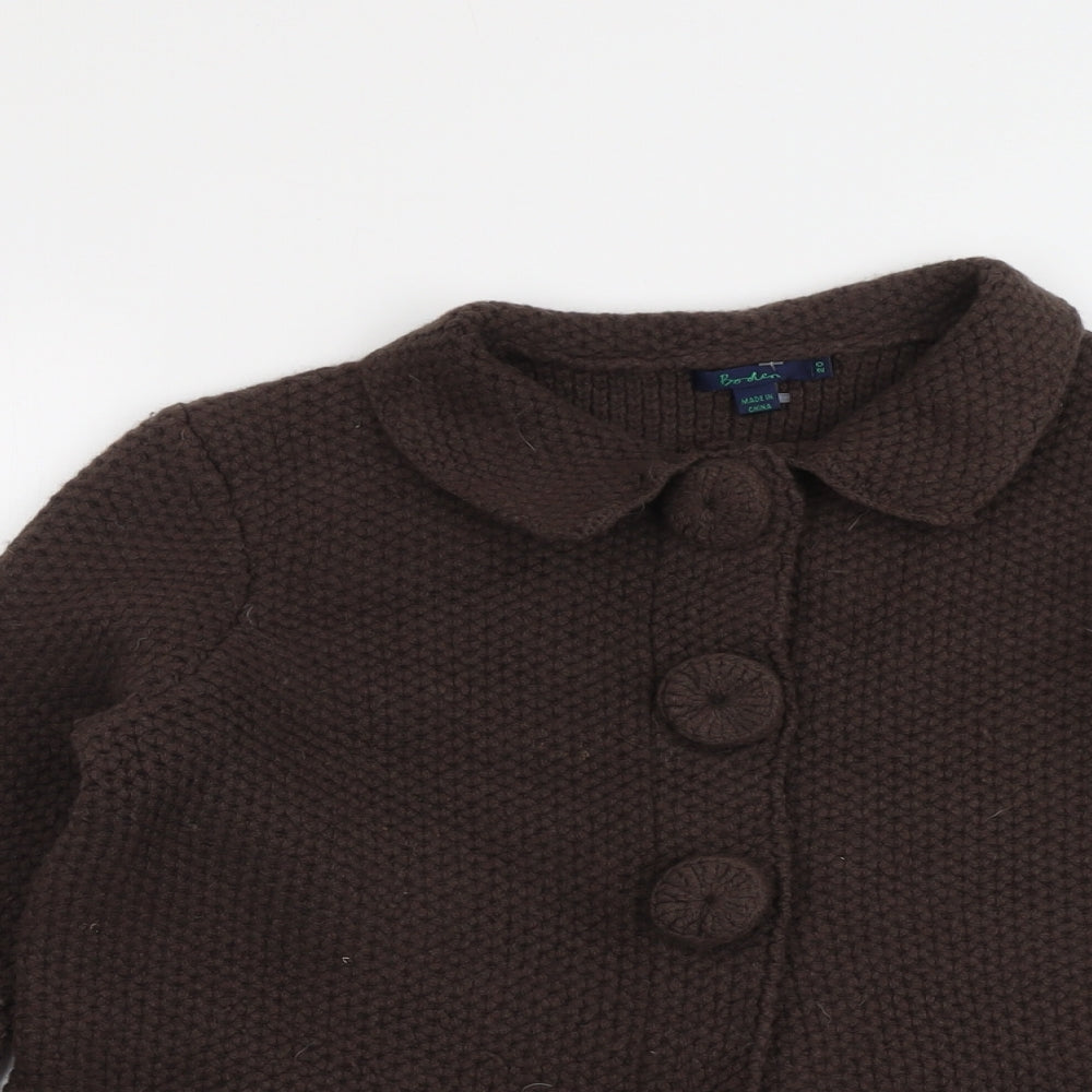 Boden Womens Brown Collared Wool Cardigan Jumper Size 20