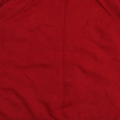 NEXT Womens Red Round Neck Cotton Pullover Jumper Size 16 - Reindeer Christmas