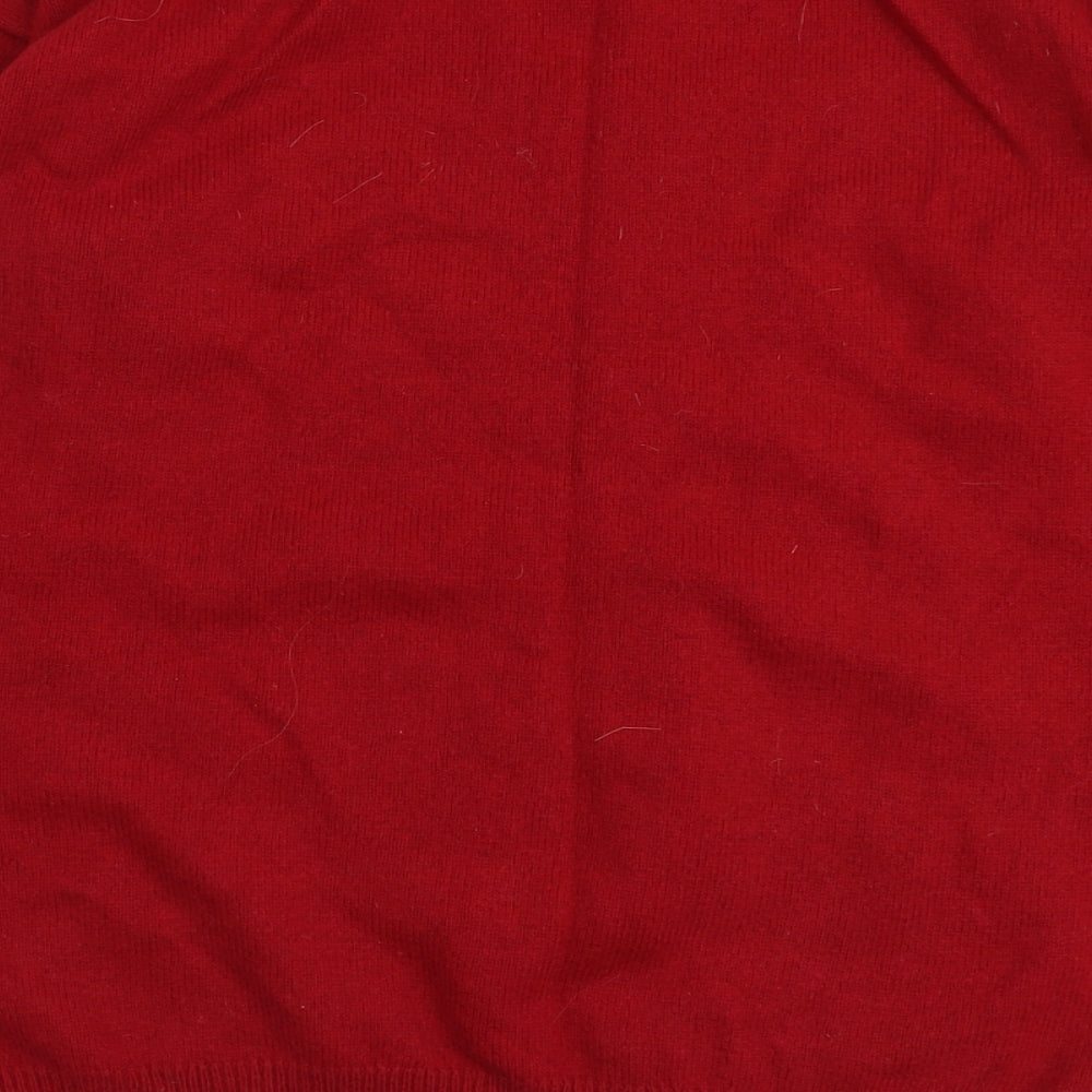 NEXT Womens Red Round Neck Cotton Pullover Jumper Size 16 - Reindeer Christmas