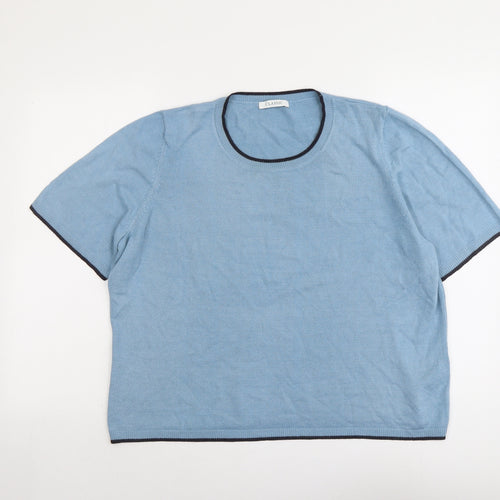 Marks and Spencer Womens Blue Round Neck Acrylic Pullover Jumper Size 20