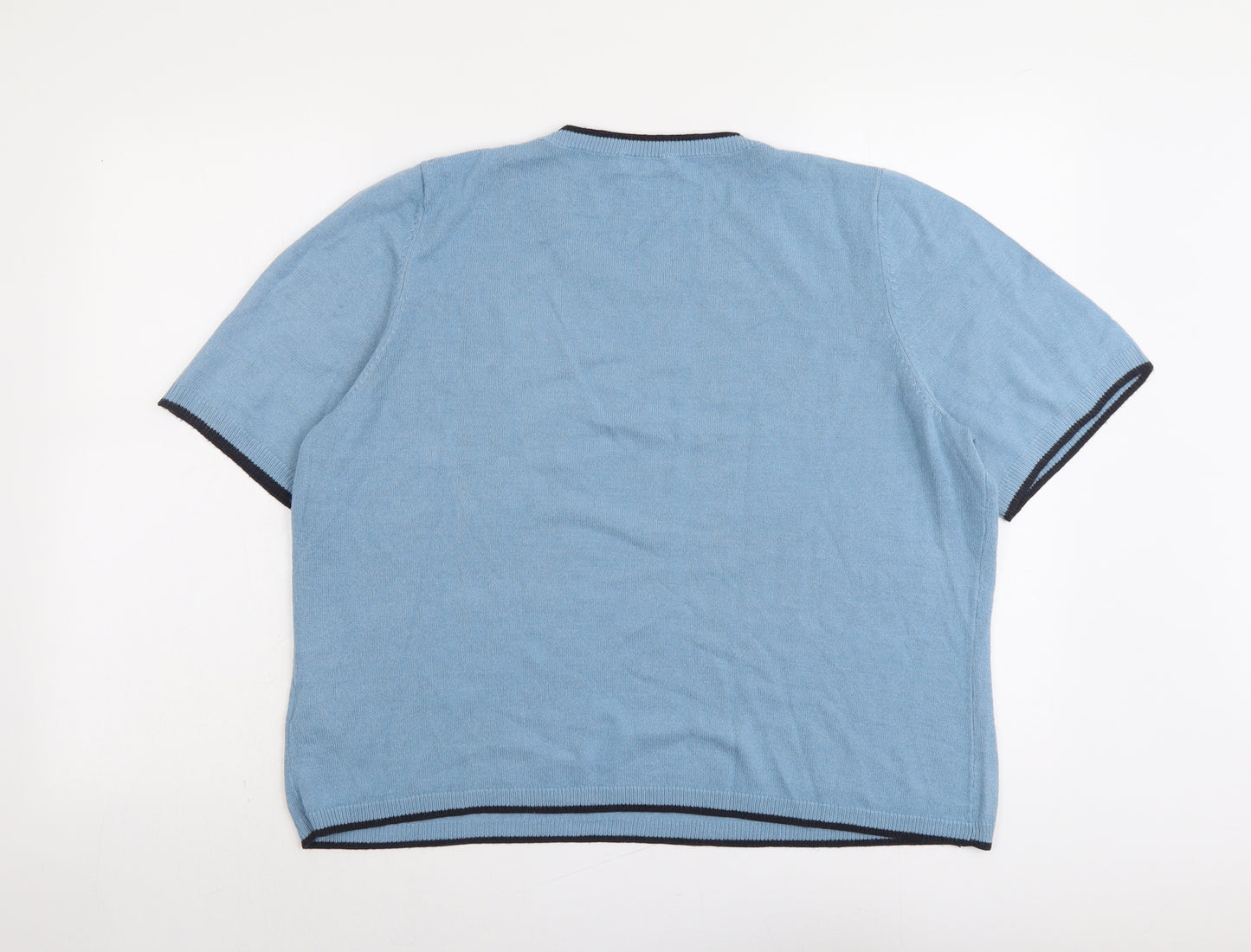 Marks and Spencer Womens Blue Round Neck Acrylic Pullover Jumper Size 20