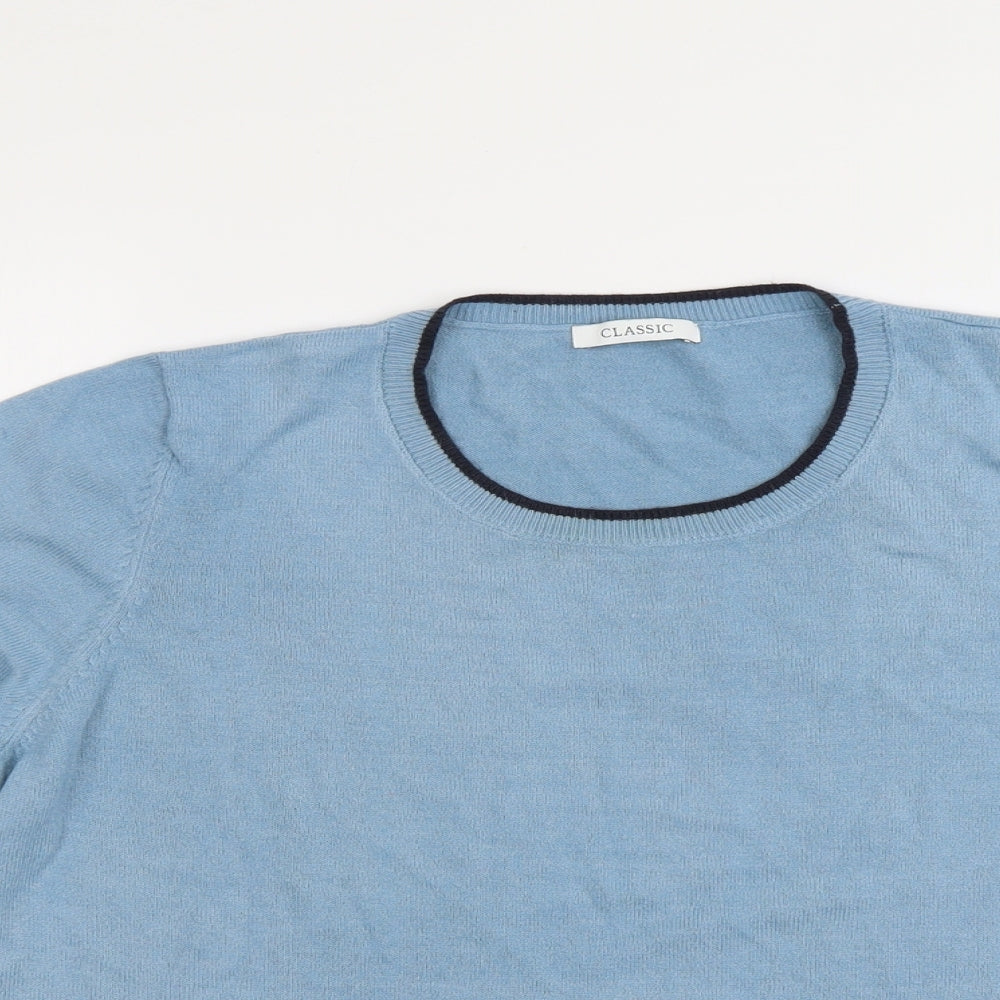 Marks and Spencer Womens Blue Round Neck Acrylic Pullover Jumper Size 20