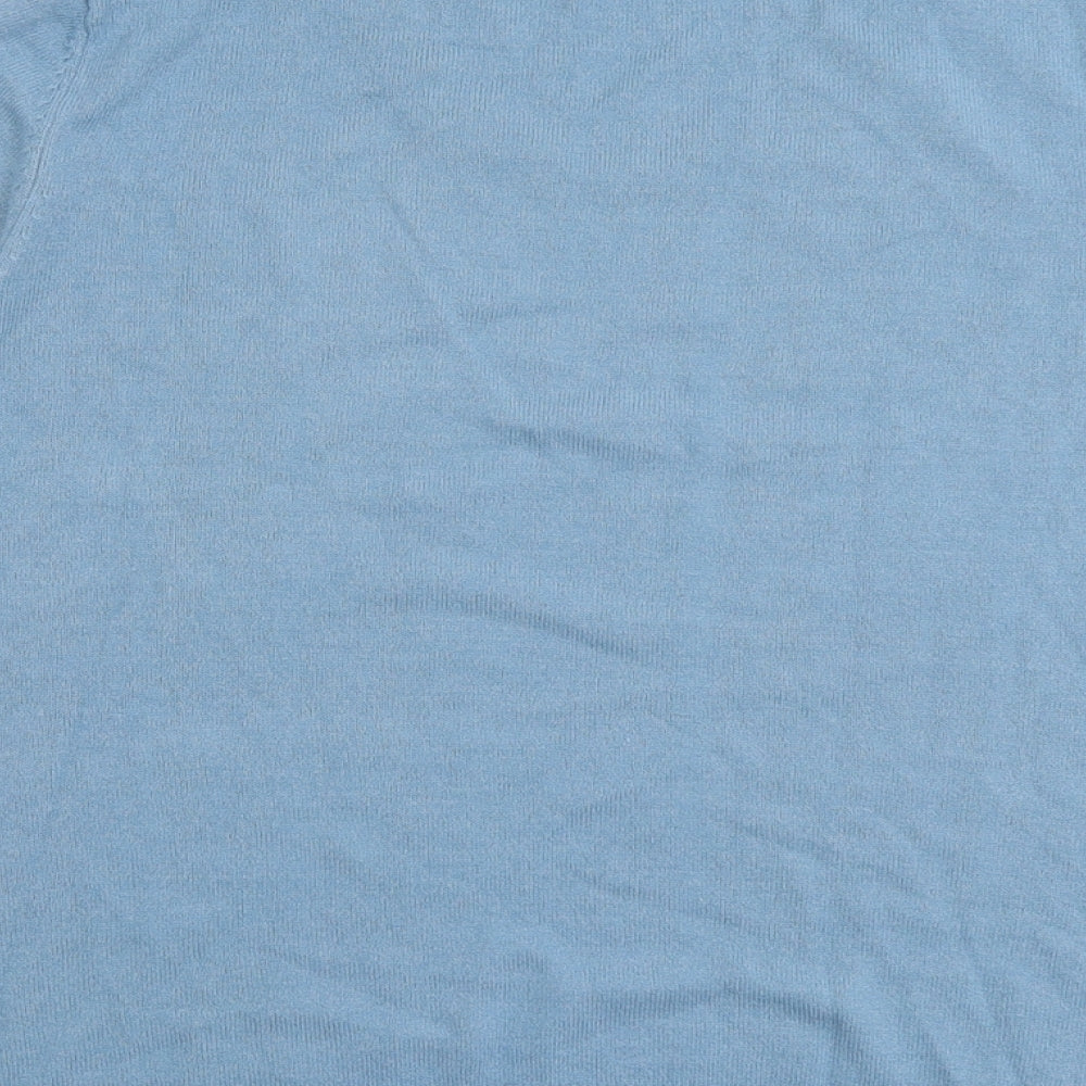 Marks and Spencer Womens Blue Round Neck Acrylic Pullover Jumper Size 20