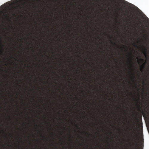 Gerry Weber Womens Brown Round Neck Cotton Pullover Jumper Size 12
