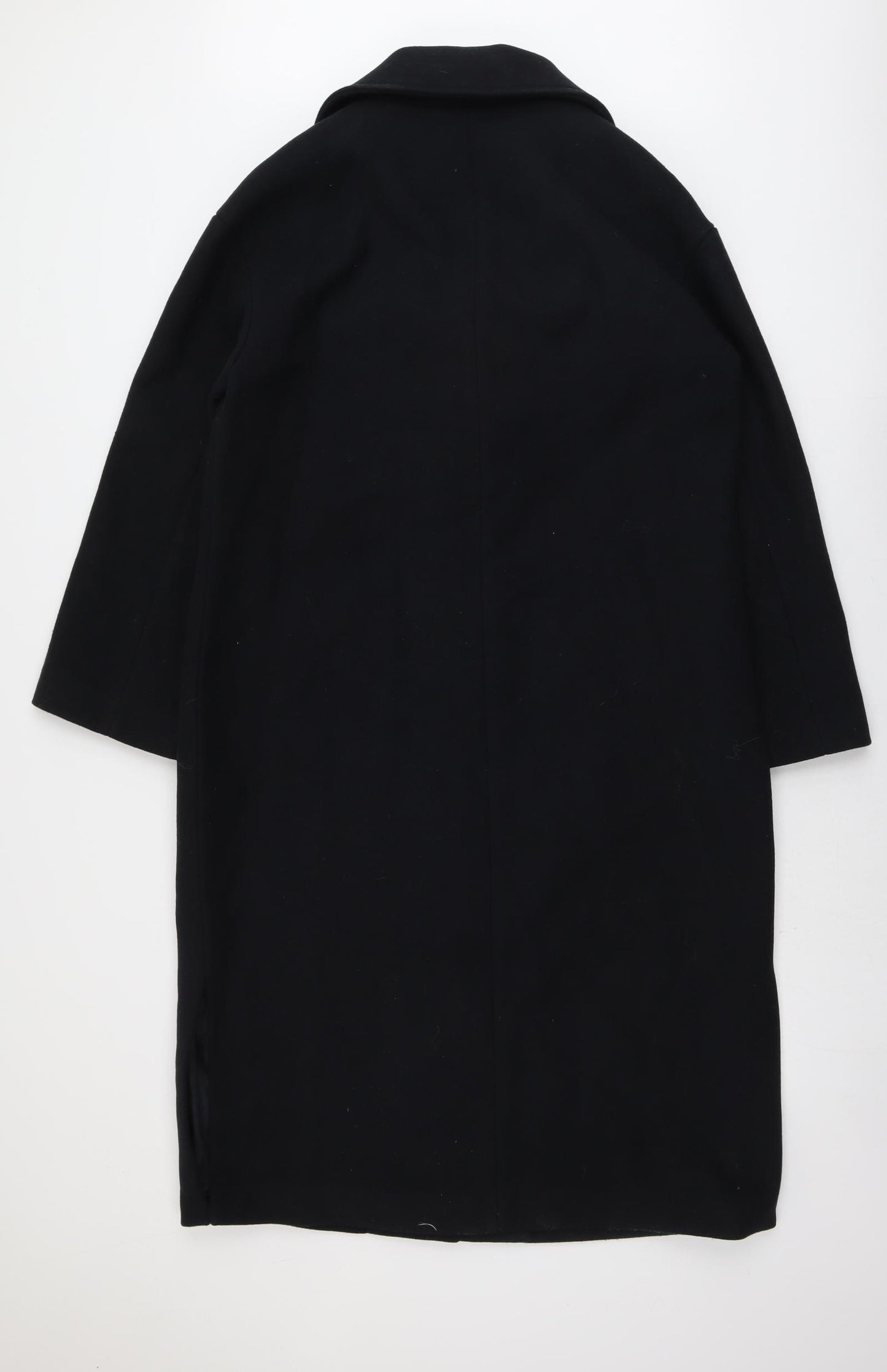 Marks and Spencer Womens Black Overcoat Coat Size M Button