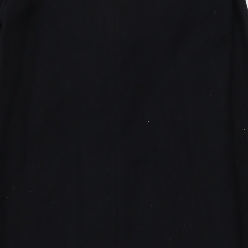Marks and Spencer Womens Black Overcoat Coat Size M Button